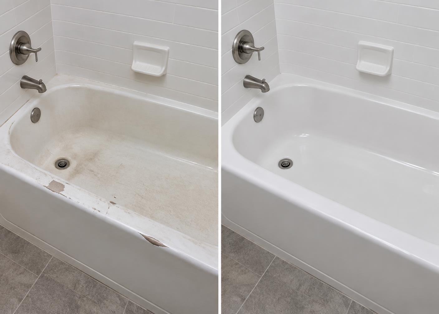 Before and after bathtub refinishing